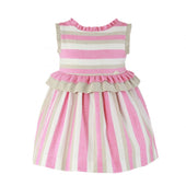 Miranda Girls Fuchsia Pink Stripe Dress